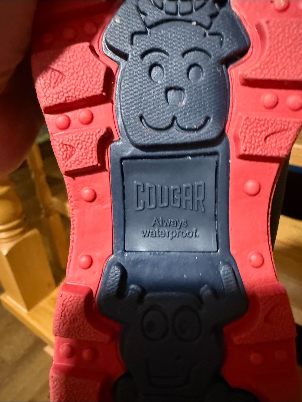 New Cougar Kids Navy and Red Winter Boots - Picture 2 of 6